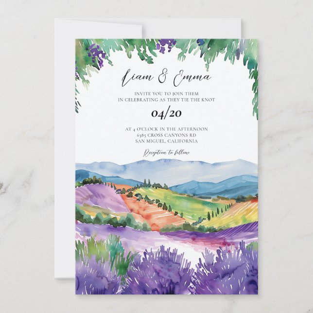 Provence France Wedding Invitation (Front)