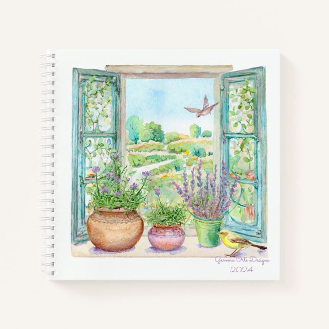 Provence garden bullet journal notebook (Front)