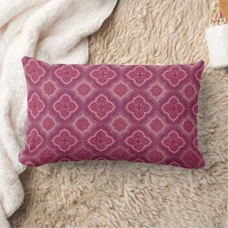 Provence Geometric Floral Mauve Rose Shades Lumbar Pillow