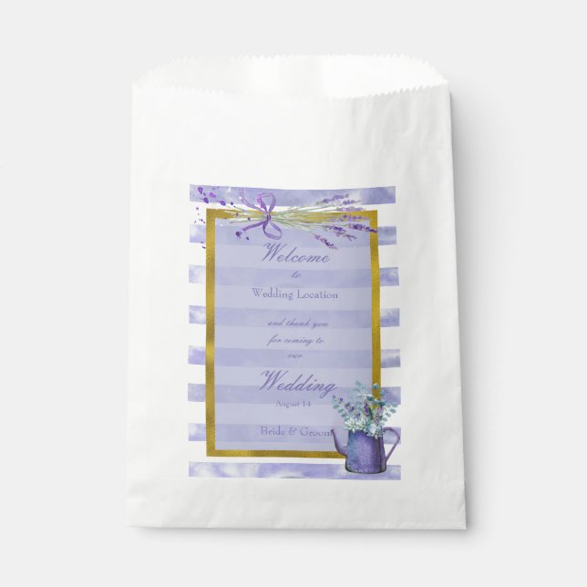 Provence Lavender Purple Flower Floral Wedding Favor Bag (Front)