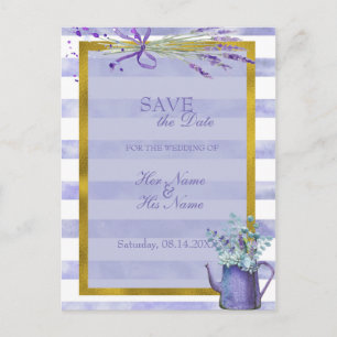 Provence Lavender Purple Flower SAVE the Date Announcement Postcard