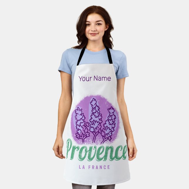 Provence Retro Lavender French Riviera France Apron (Worn)