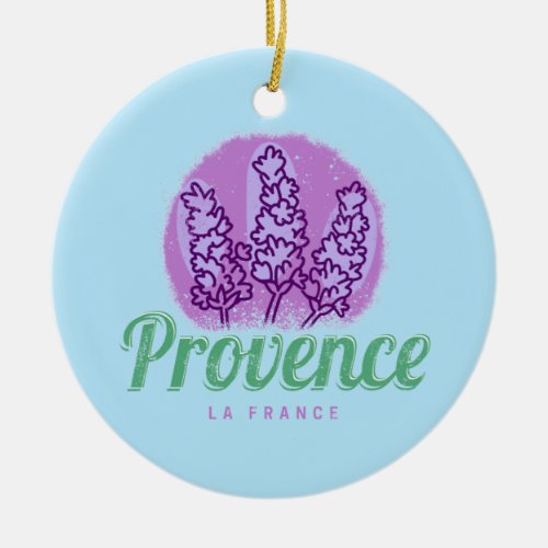 Provence Retro Lavender French Riviera France Ceramic Ornament