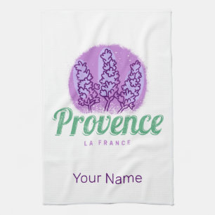 Provence Retro Lavender French Riviera France Kitchen Towel