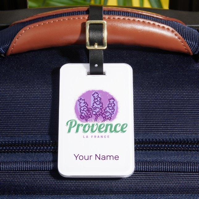 Provence Retro Lavender French Riviera France Luggage Tag (Front Insitu 2)