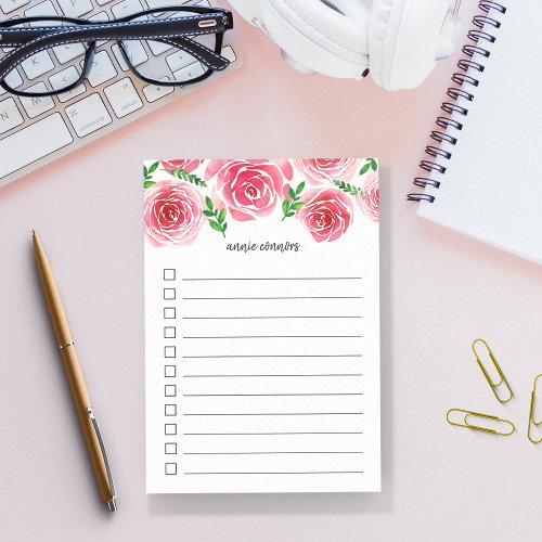 Provence Rose  Lined To Do List Post_it Notes