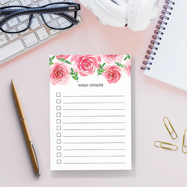 Provence Rose | Lined To Do List Post-it Notes
