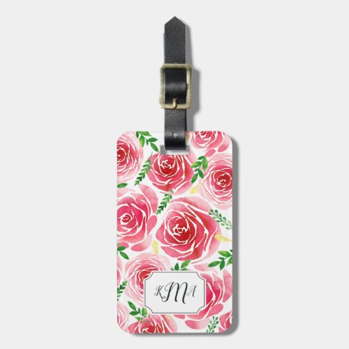 Provence Rose Monogrammed Luggage Tag