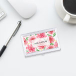 Provence Rose Personalized Case For Business Cards<br><div class="desc">Chic personalized business card holder is designed to match our Provence Rose collection. Your name or company name appears in handwritten lettering atop a background of vibrant pink and red watercolor roses.</div>