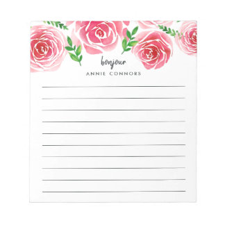 Lined Notepads Zazzle Provence Rose Personalized Lined Notepad