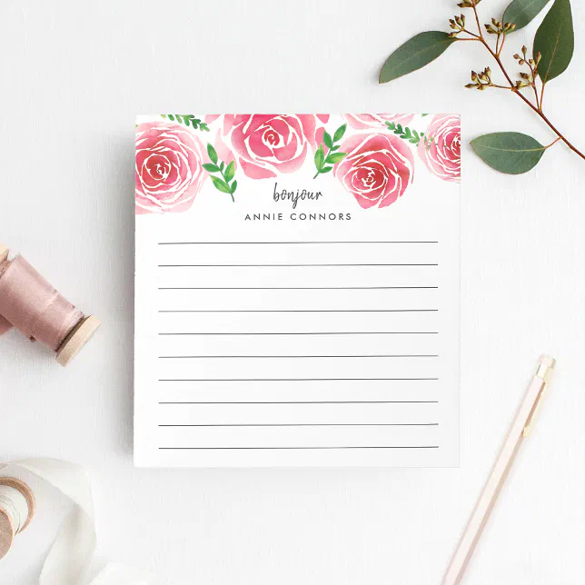 Provence Rose | Personalized Lined Notepad | Zazzle