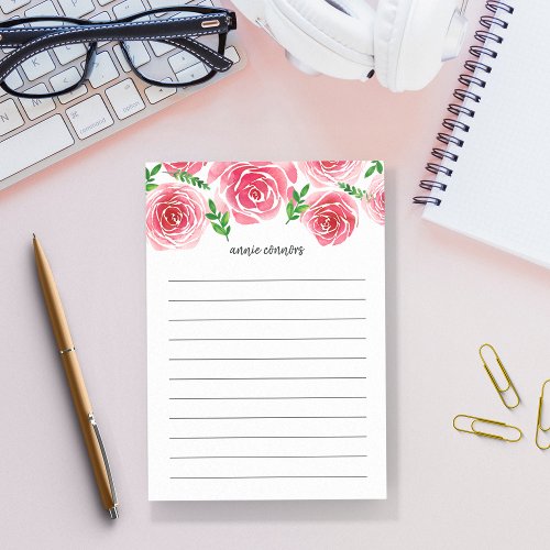 Provence Rose  Personalized Lined Post_it Notes