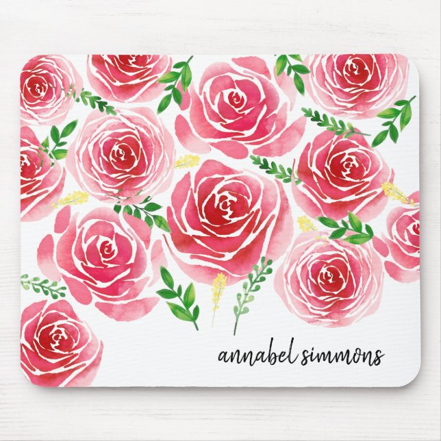 Provence Rose Personalized Mousepad (Front)