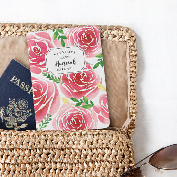 Provence Rose Personalized Passport Holder by RedwoodAndVine at Zazzle