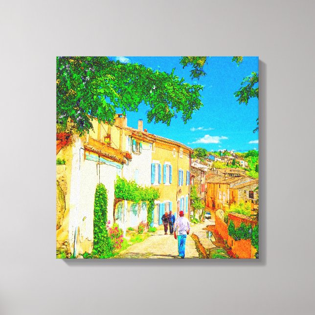 Provence village of Menerbes, France. Canvas Print (Front)