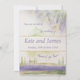 Provence Watercolour Wedding Invitation