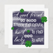 Proverb on friendship surrounded with clovers (Front/Back)
