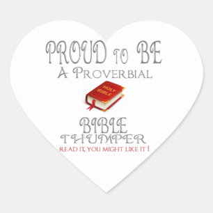 Proverbial Bible Thumper Heart Sticker