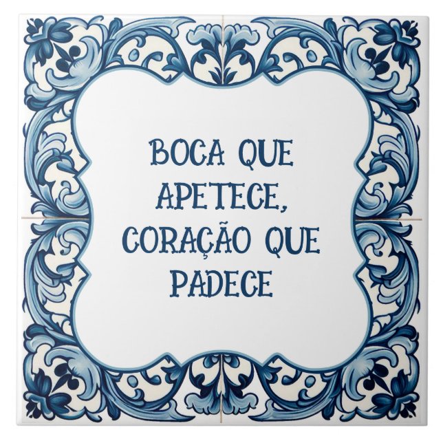 Provérbio português ceramic tile (Front)
