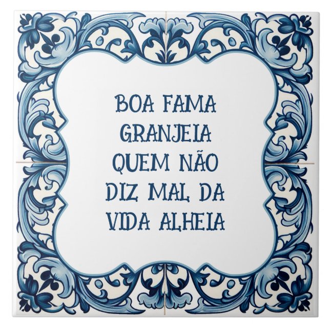Provérbio português ceramic tile (Front)