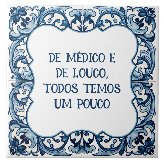 Provérbio português ceramic tile (Front)