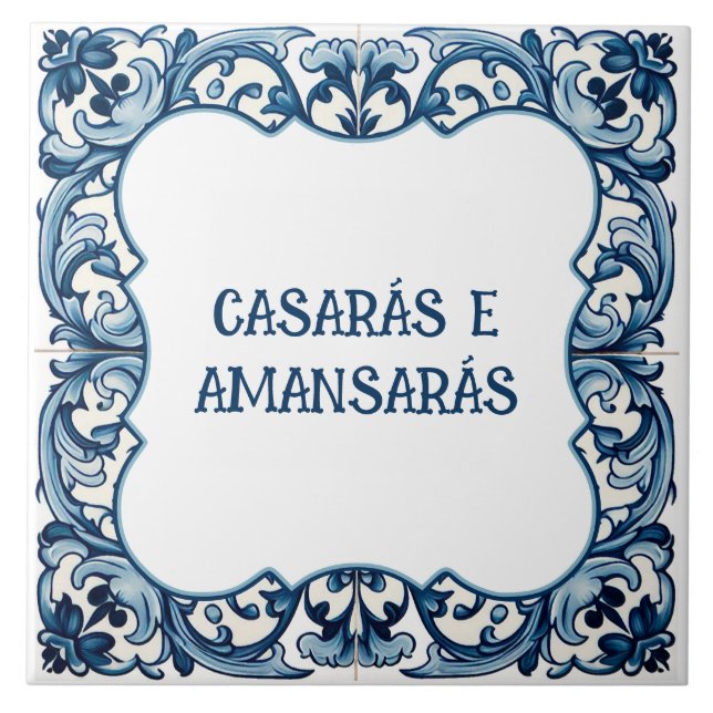 Provérbio português ceramic tile (Front)