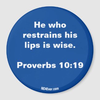 Proverbs 10:19 blue magnet