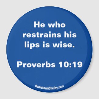 Proverbs 10:19 blue magnet