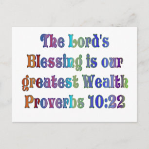 Proverbs 10:22 postcard