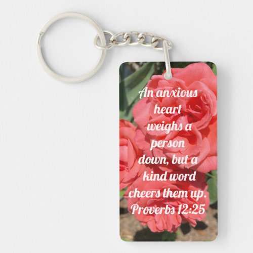 Proverbs 1225 Bible Verse For An Anxious Heart  Keychain