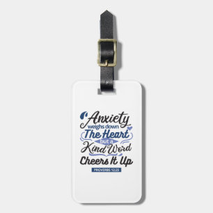 Proverbs 12:25 Bible Verse – Kind Word Art Luggage Tag