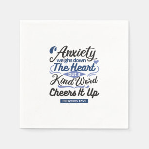 Proverbs 12:25 Bible Verse – Kind Word Art Napkins