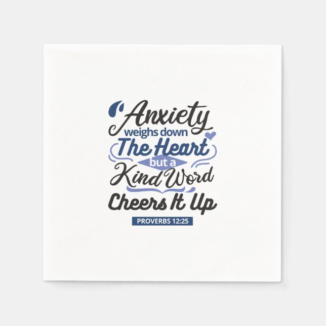 Proverbs 12:25 Bible Verse – Kind Word Art Napkins (Front)