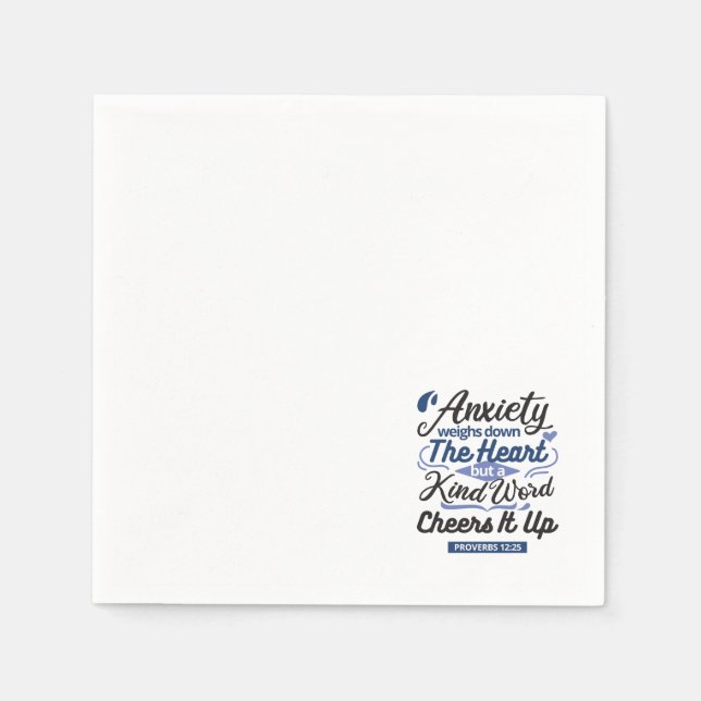 Proverbs 12:25 Bible Verse – Kind Word Art Napkins (Front)