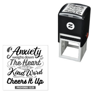 Proverbs 12:25 Bible Verse – Kind Word Art Self-inking Stamp