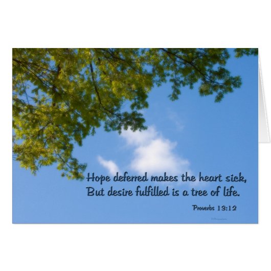 Proverbs 13:12 Hope deferred makes the heart sick Cards (Front Horizontal)