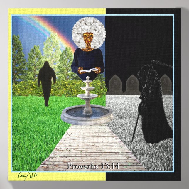 Proverbs 13:14 Art Canvas Photo Tile (Front Set)