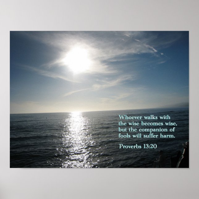 Proverbs 13:20 Sunset Poster (Front)