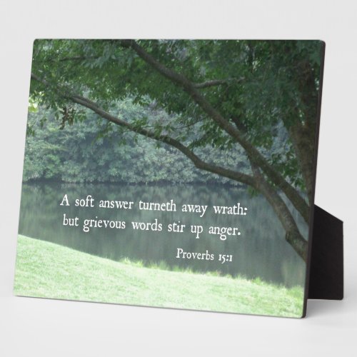 Proverbs 151 A soft answer turneth away wrath Plaque