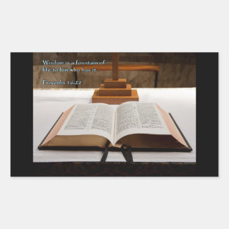 Proverbs 16:22 Bible Rectangular Sticker