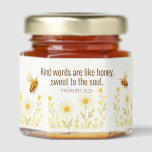 Proverbs 16:24 Kind Words Bees Floral Favor Honey Jar Favors