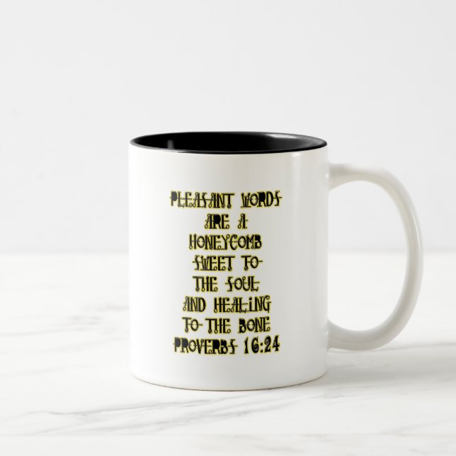 Proverbs 16:24 Two-Tone coffee mug (Right)