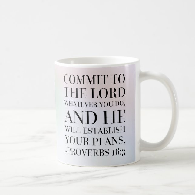 Proverbs 16:3 Bible Quote Coffee Mug (Right)