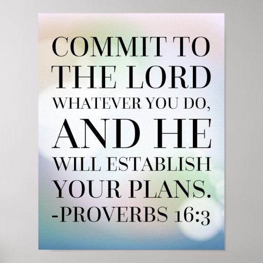 Proverbs 16:3 Bible Quote Poster | Zazzle.com