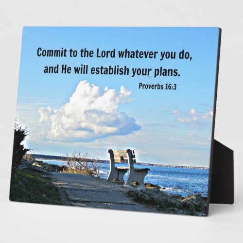 Proverbs 163 Commit to the Lord whatever you do Plaque