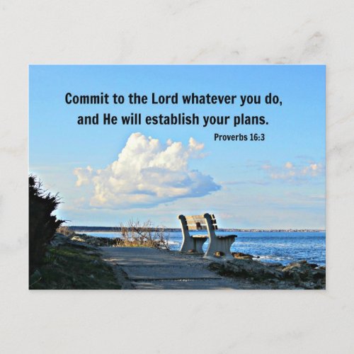 Proverbs 163 Commit to the Lord whatever you do Postcard