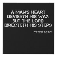Proverbs 16:9 Bible Verse Scripture Canvas Art