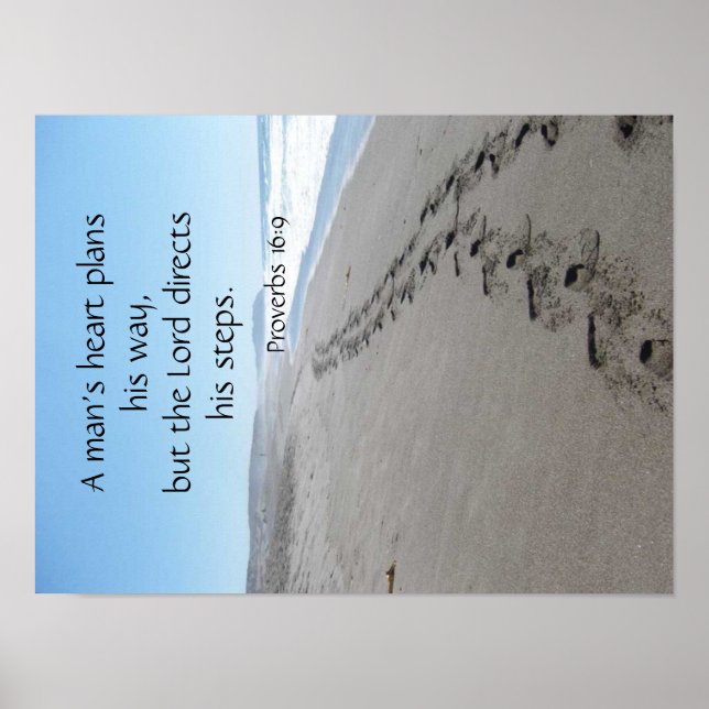 Proverbs 16:9 Blessed Steps Poster (Front)