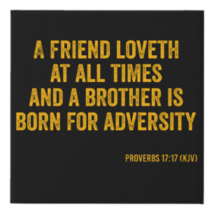Proverbs 17:17 Bible Verse Scripture Canvas Art