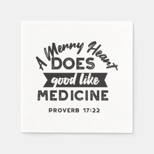 Proverbs 17:22 'A Merry Heart' Inspirational Verse Napkins